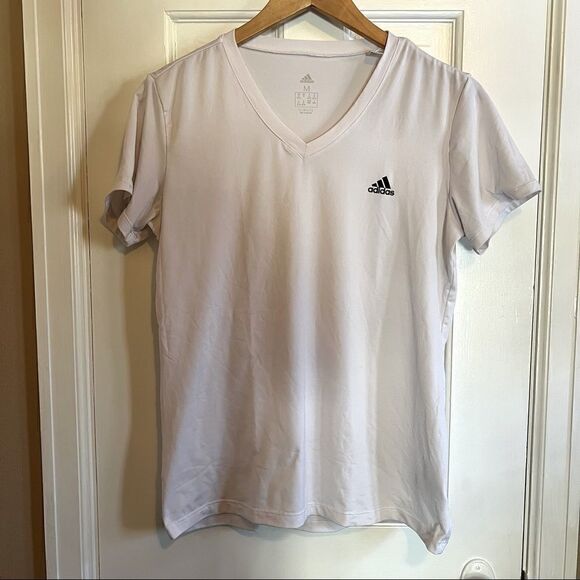 Adidas white v neck t-Shirt - Picture 1 of 3